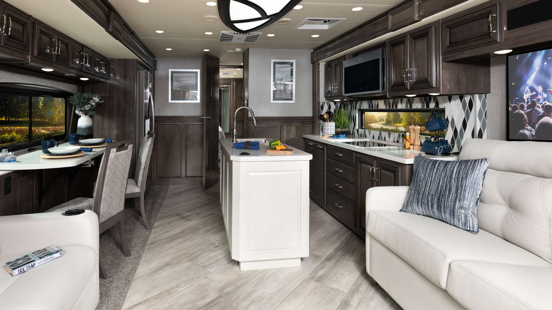 Discovery 36Q Enclave Decor with Greystone Cabinetry