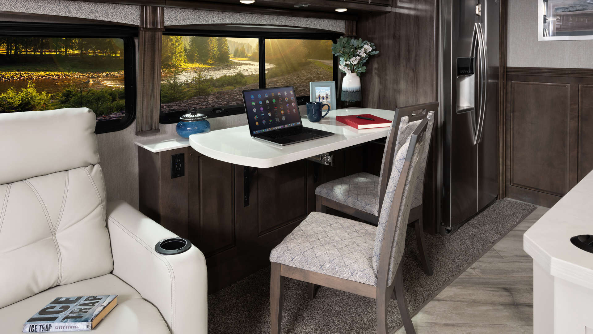 Discovery 36Q Enclave Decor with Greystone Cabinetry