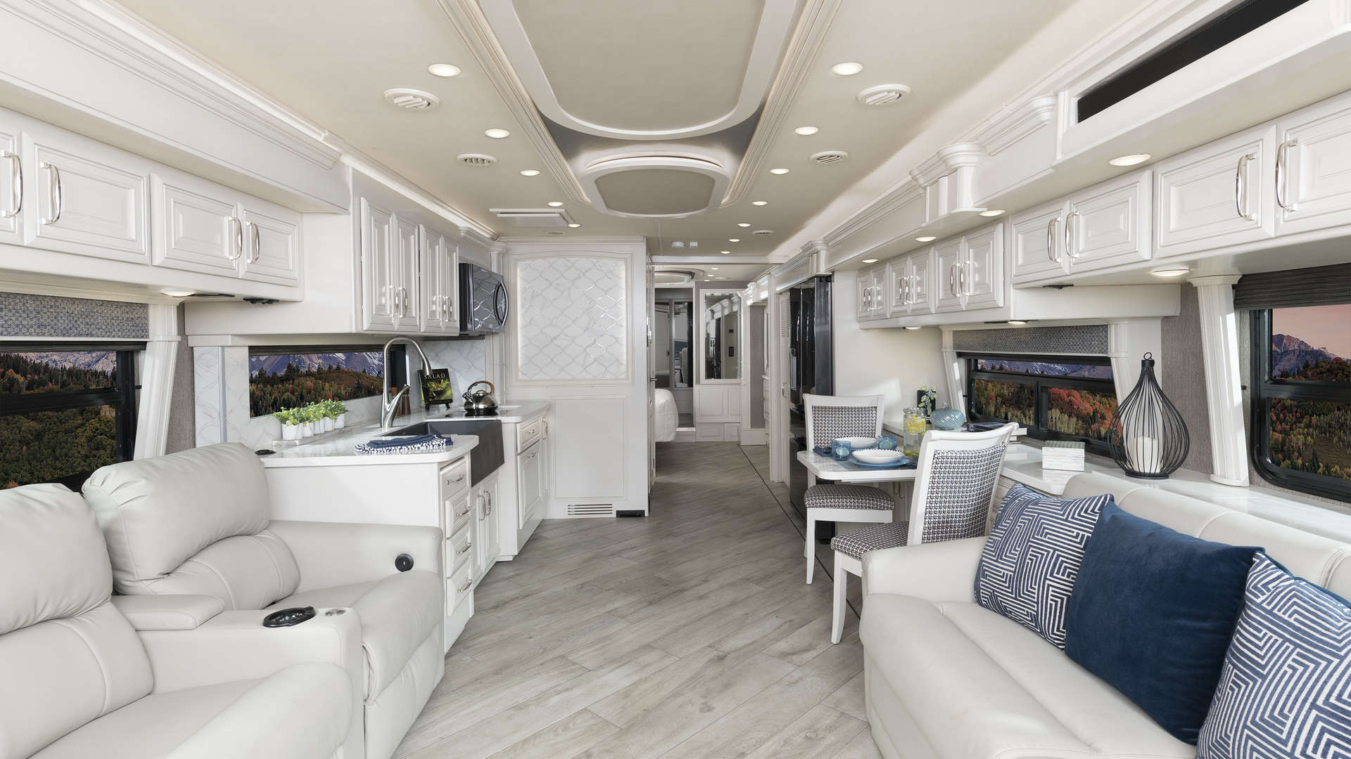 American Dream 45A shown in Club Navy interior decor and Edgecomb cabinetry