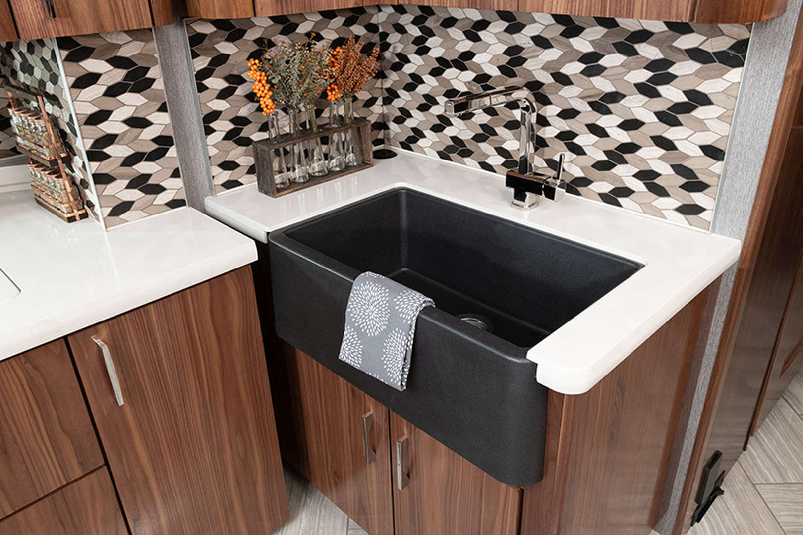 2020 American Eagle shown in Inspiration interior decor with American Black Walnut cabinetry