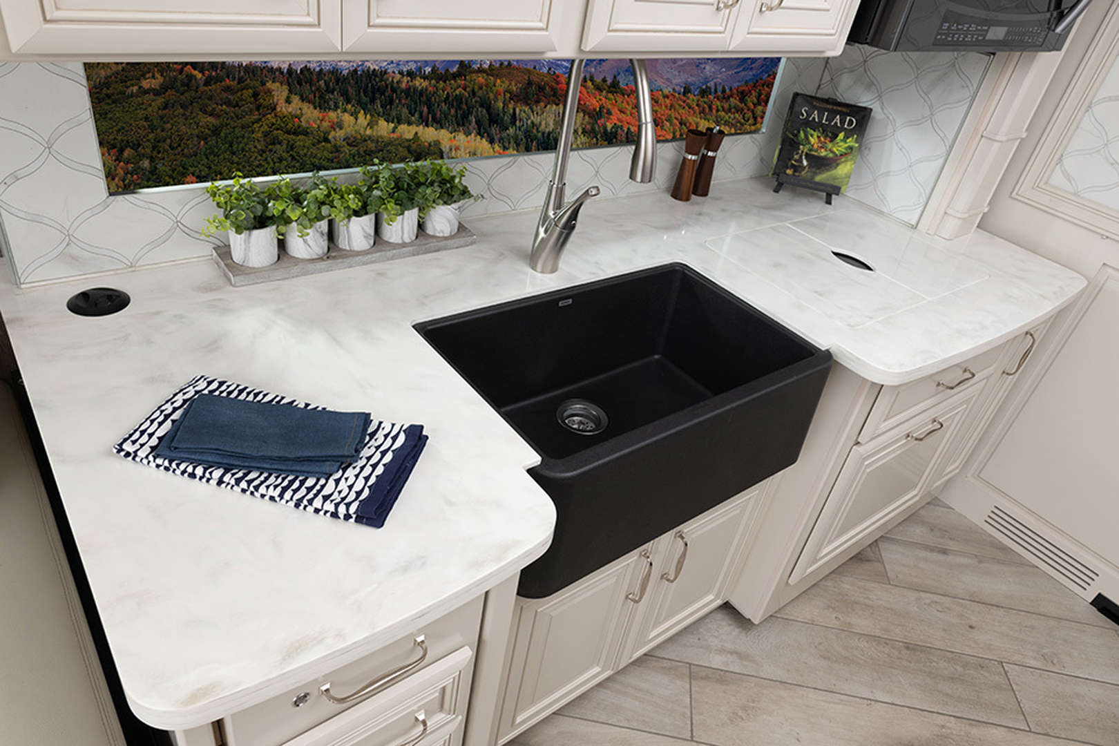 American Dream 45A shown in Club Navy interior decor and Edgecomb cabinetry