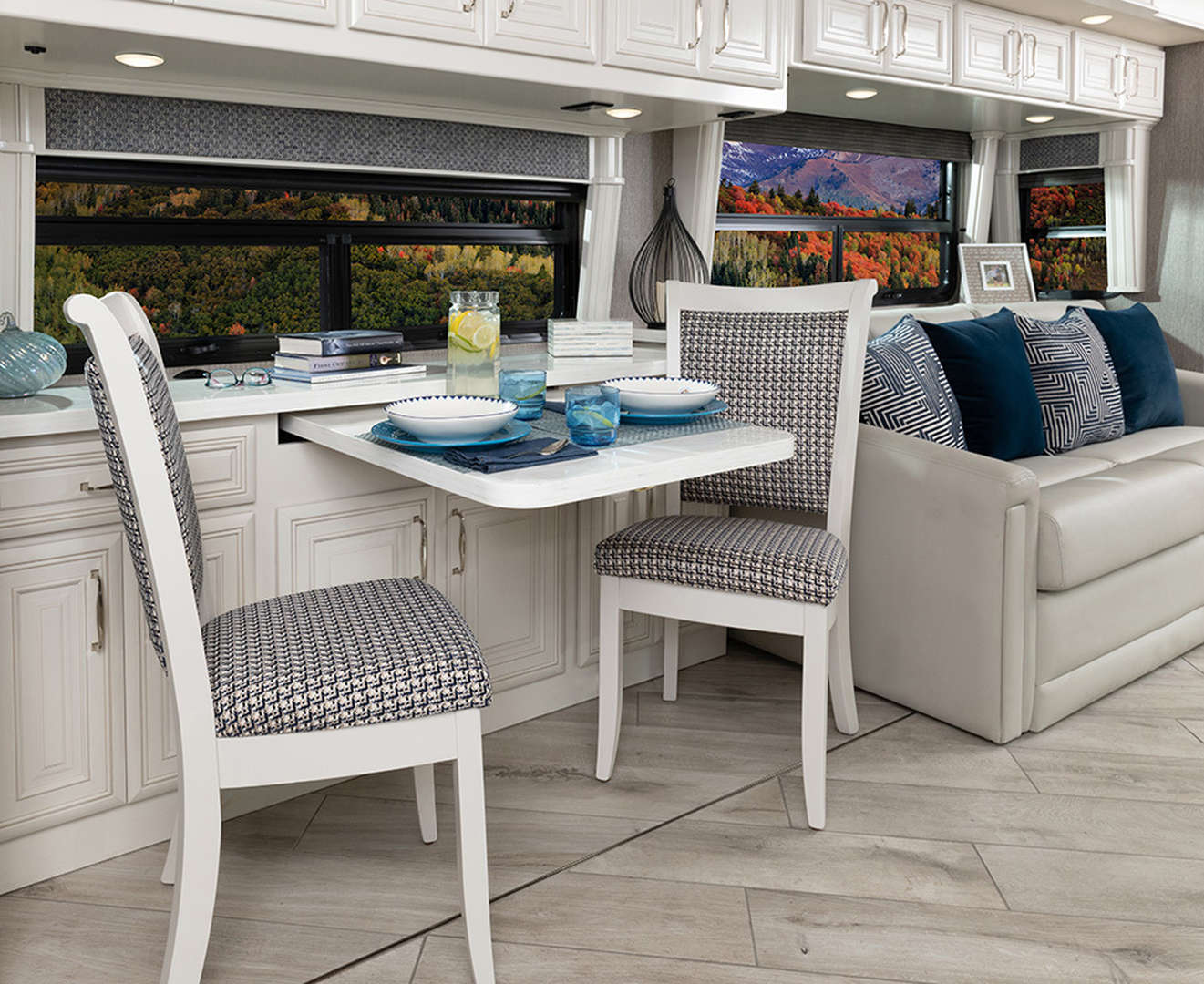 American Dream 45A shown in Club Navy interior decor and Edgecomb cabinetry