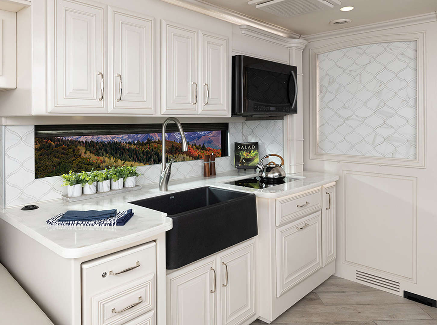 American Dream 45A shown in Club Navy interior decor and Edgecomb cabinetry