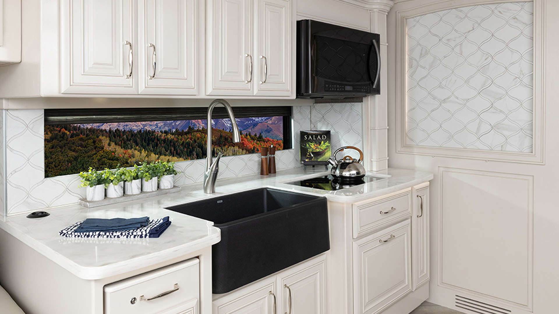 American Dream 45A shown in Club Navy interior decor and Edgecomb cabinetry