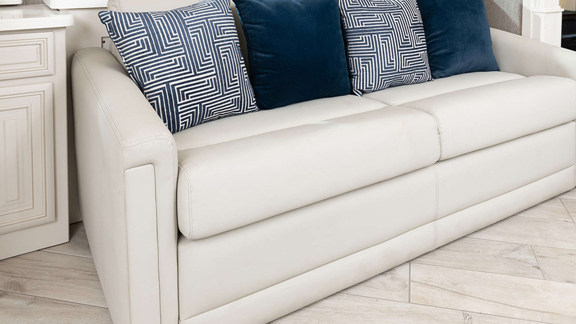 American Dream 45A shown in Club Navy interior decor and Edgecomb cabinetry